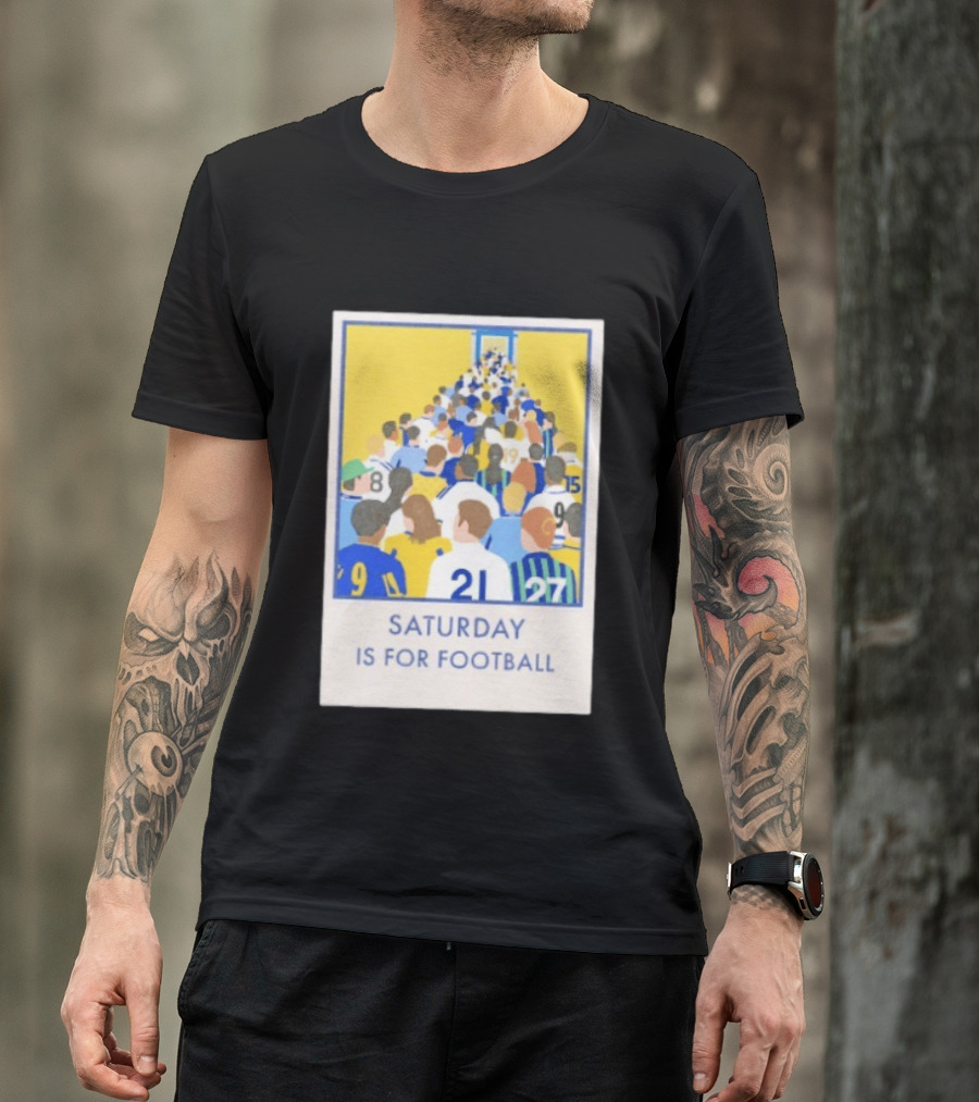 Saturday Is For Football Fans Colorful Player Gathering T-Shirt