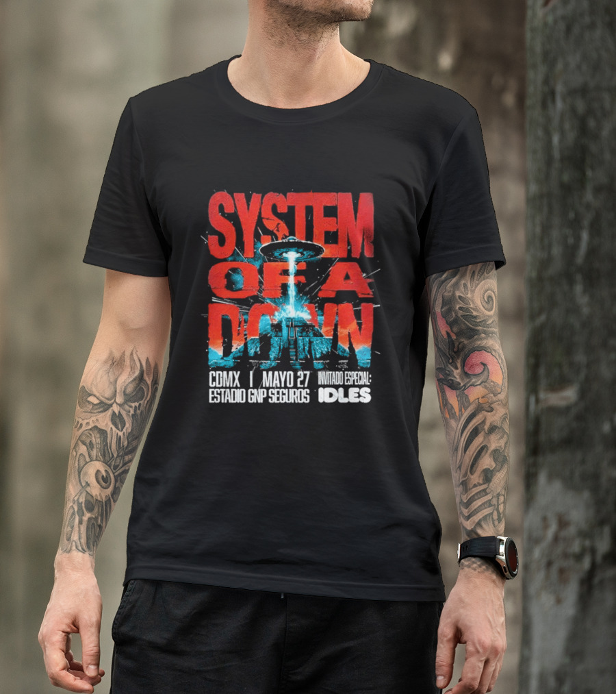 System Of A Down Mexico Tour 2026 CDMX Estadio GNP Seguros May 27 IDLES T-Shirt
