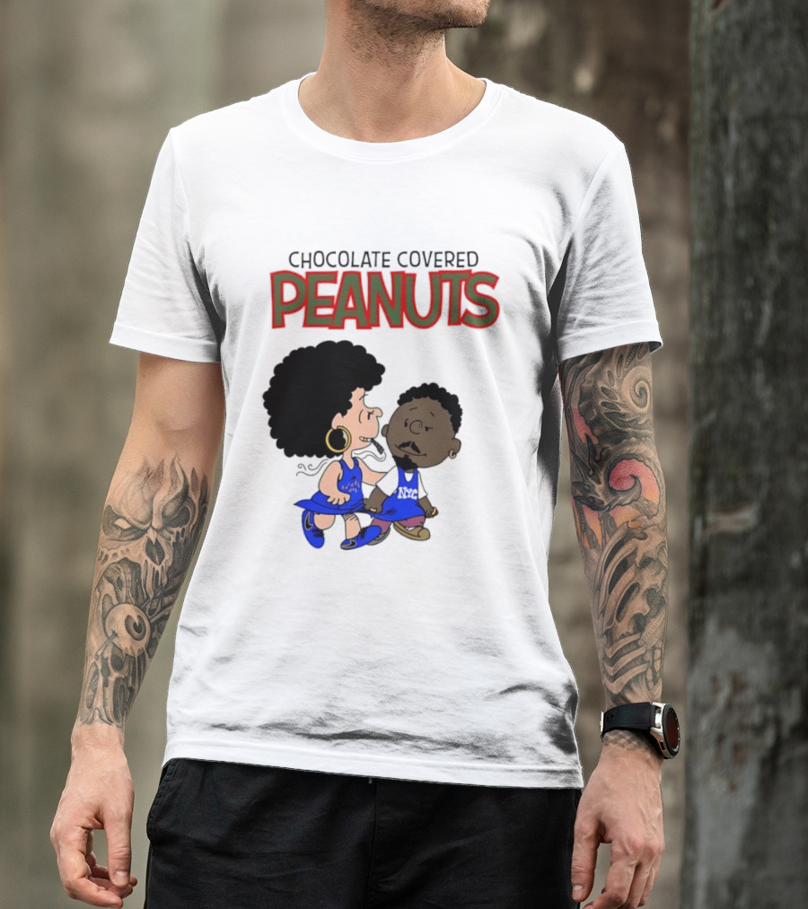 Chocolate Covered Peanuts Characters In Knicks Jerseys T-Shirt