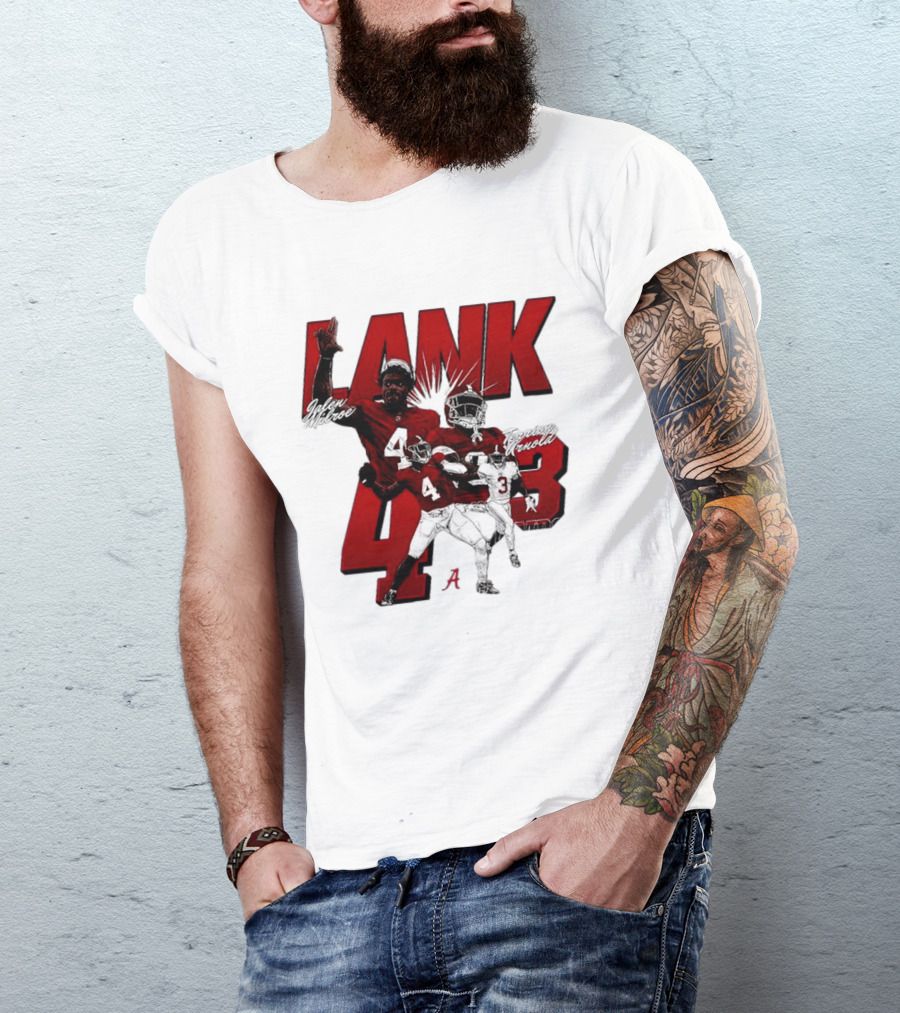 Alabama Crimson Tide Jalen Milroe Terrion Arnold Lank 4th 3 Football Caricature T-Shirt
