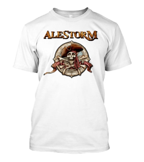 ALESTORM Pirate Skeleton Nautical Compass Skulls Crossbones T-Shirt