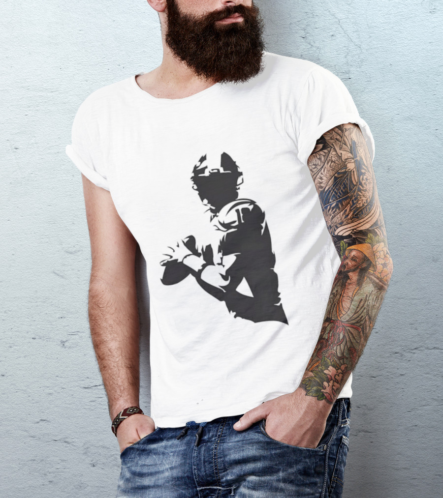 Quarterback Player Silhouette American Football Sports T-Shirt