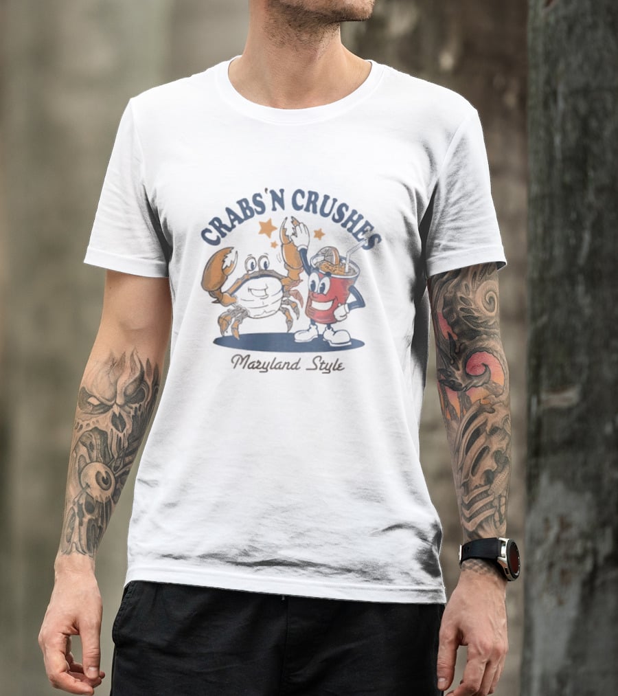 Crabs'n Crushes Maryland Style Cartoon T-Shirt