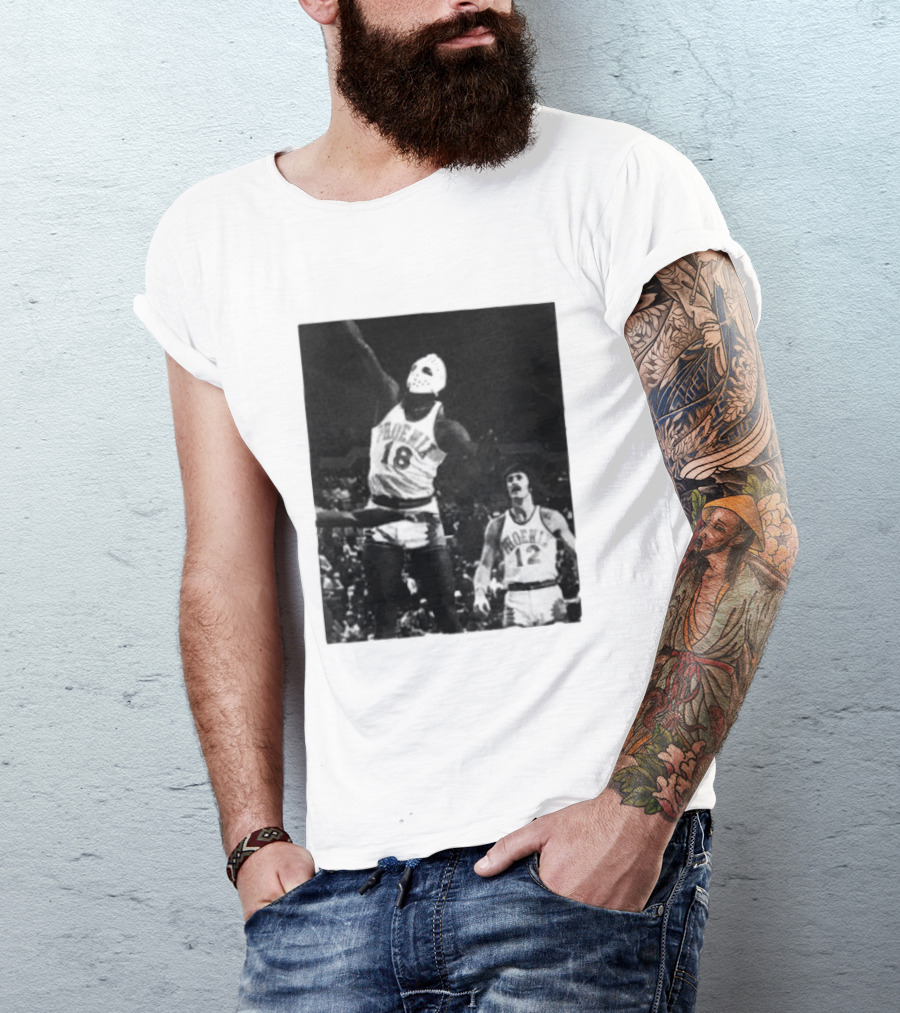 Curtis Perry Wearing Hockey Mask During Phoenix Suns NBA Game T-Shirt