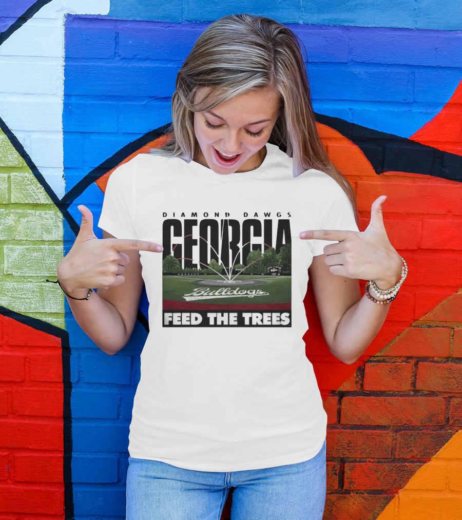 Diamond Dawgs Georgia Bulldogs Baseball Feed The Trees T-Shirt