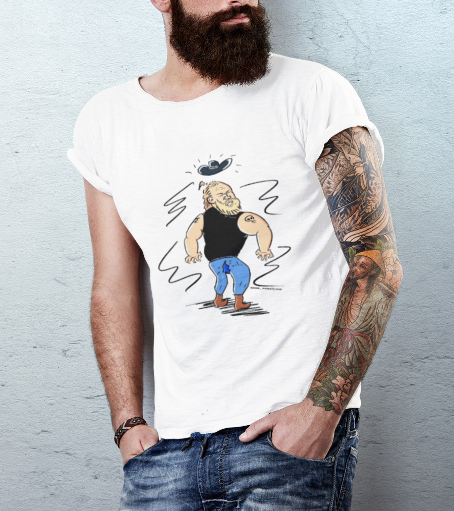 Brock Lesnar WWE Smackdown Cowboy Cartoon T-Shirt