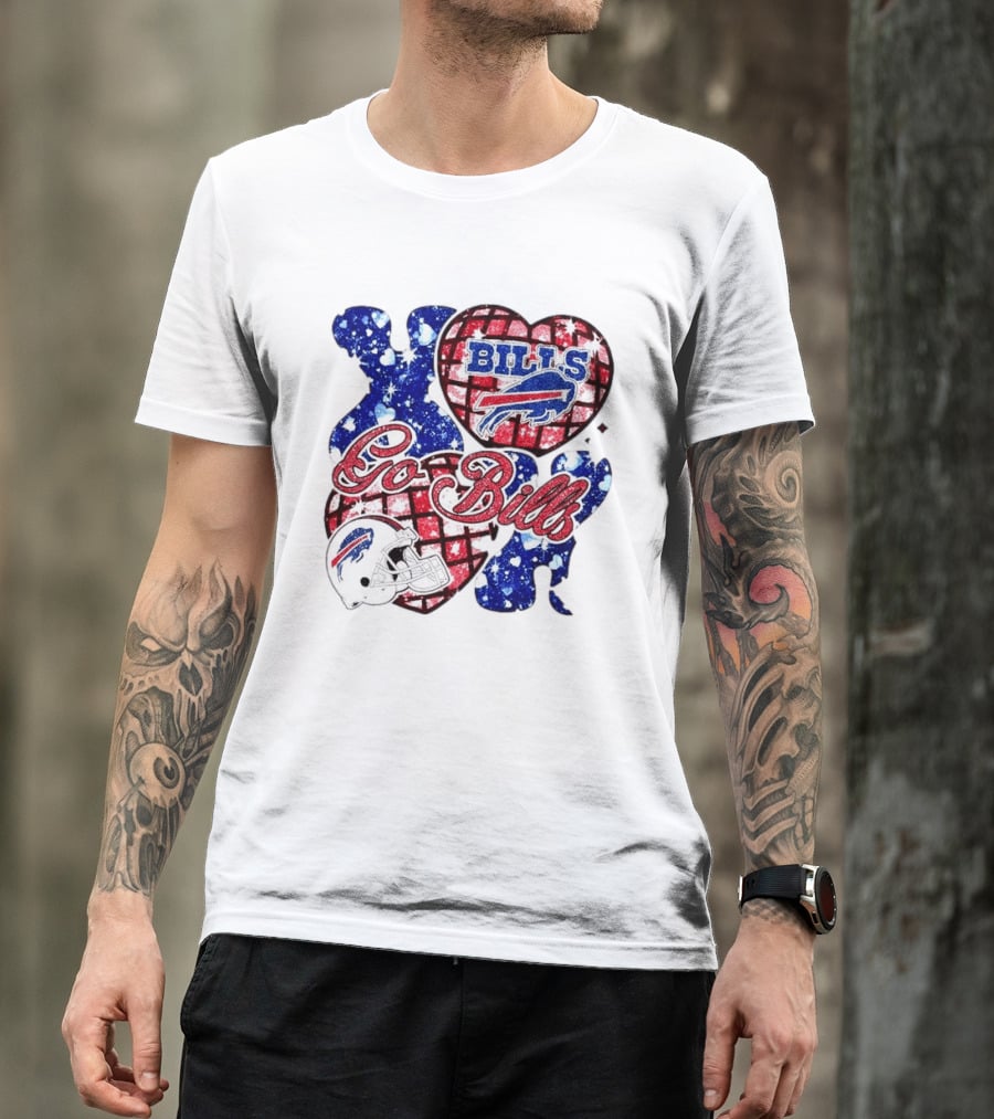 Buffalo Bills Go Bills Heart Valentine's Day Football T-Shirt