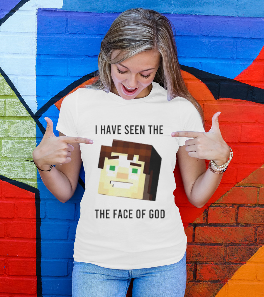 I Have Seen The Face Of God Minecraft Style Pixel T-Shirt
