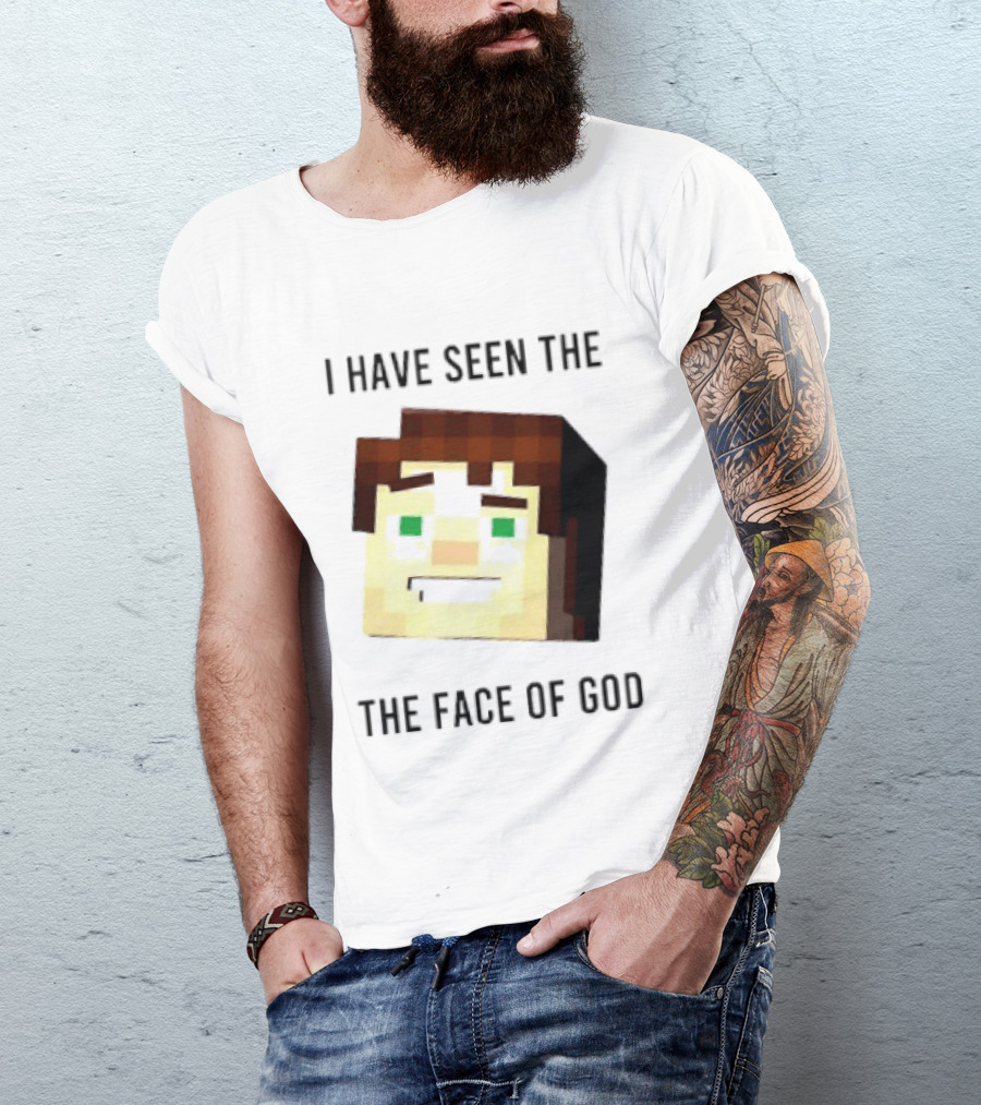 I Have Seen The Face Of God Minecraft Style Pixel T-Shirt