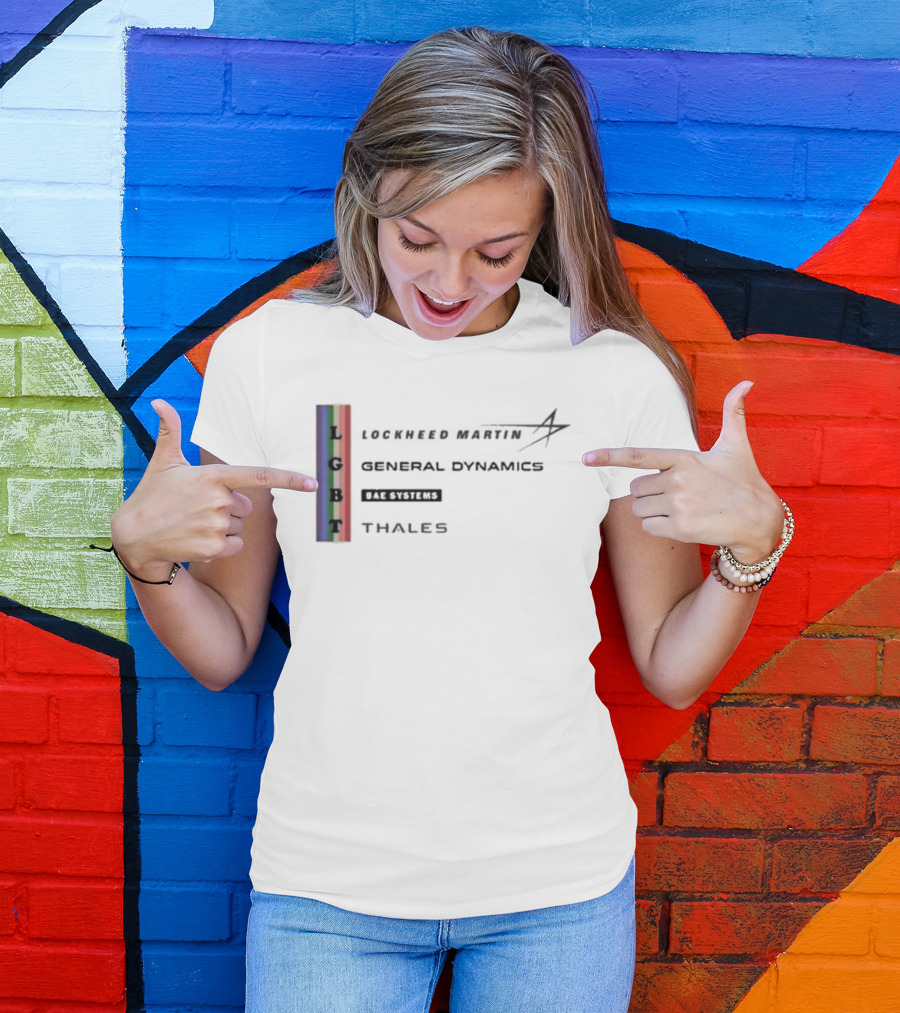 Lockheed Martin General Dynamics BAE Systems Thales LGBT Rainbow Vertical T-Shirt