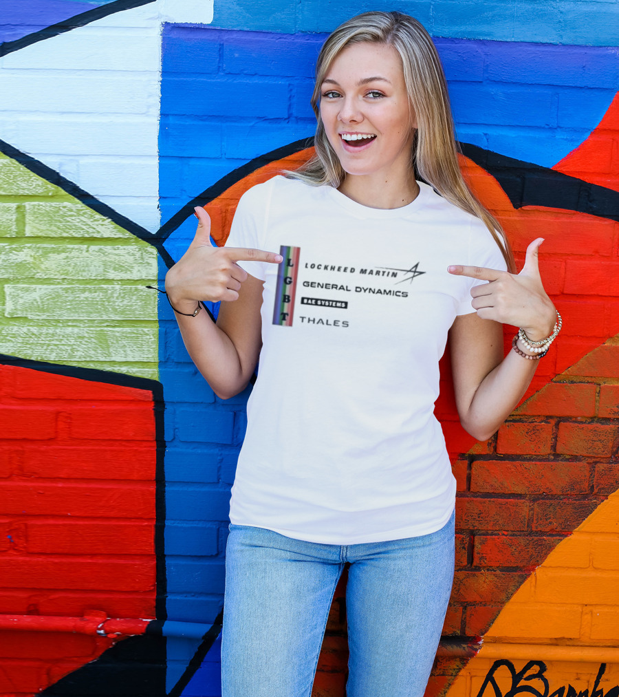 Lockheed Martin General Dynamics BAE Systems Thales LGBT Rainbow Vertical T-Shirt