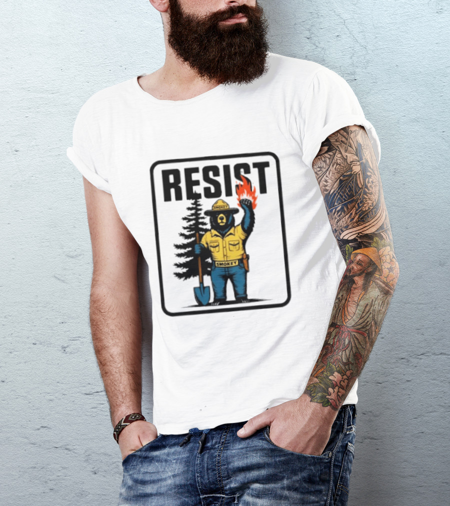 Resist Smokey Fire Prevention Bear California Forest T-Shirt