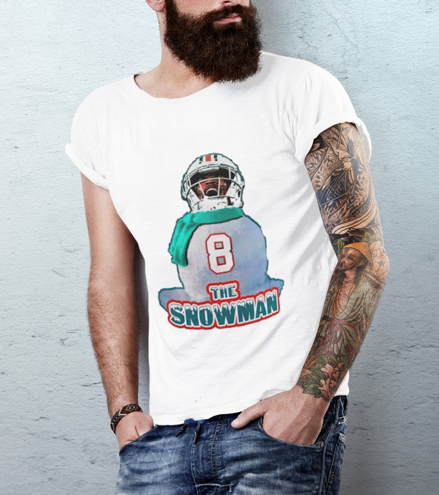 Miami Dolphins Jevon Holland 8 The Snowman Christmas T-Shirt
