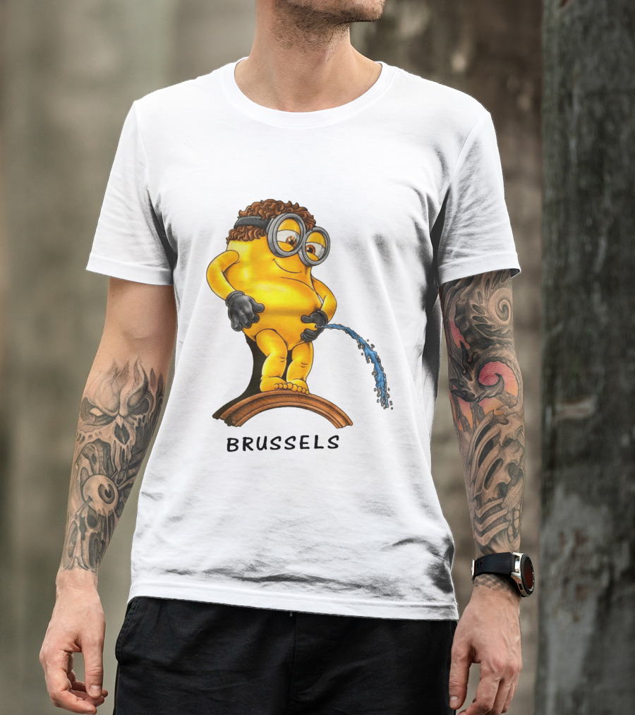Brussels Pee Minion Parody Manneken Pis T-Shirt