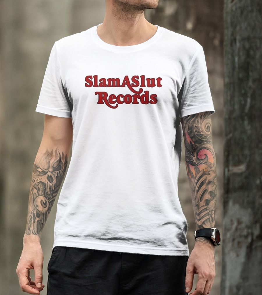 SlamASlut Records Vintage Inspired Music Label T-Shirt