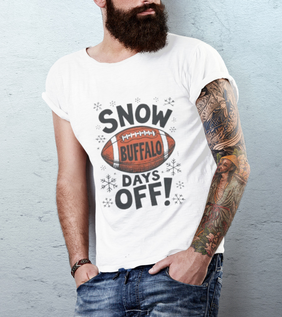 Snow Buffalo Days Off Buffalo Football Snowflake T-Shirt