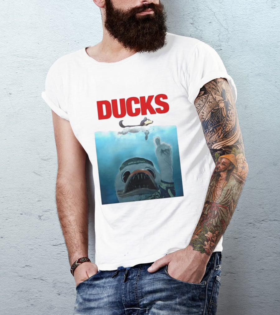 Oregon Ducks Jaws Parody With Washington Huskies Rivalry T-Shirt