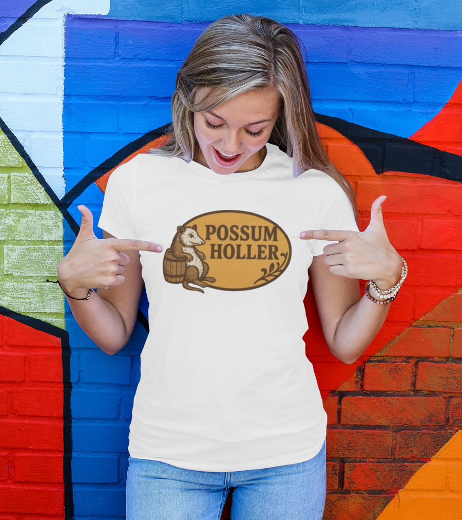 Possum Holler Rustic Opossum With Barrel T-Shirt