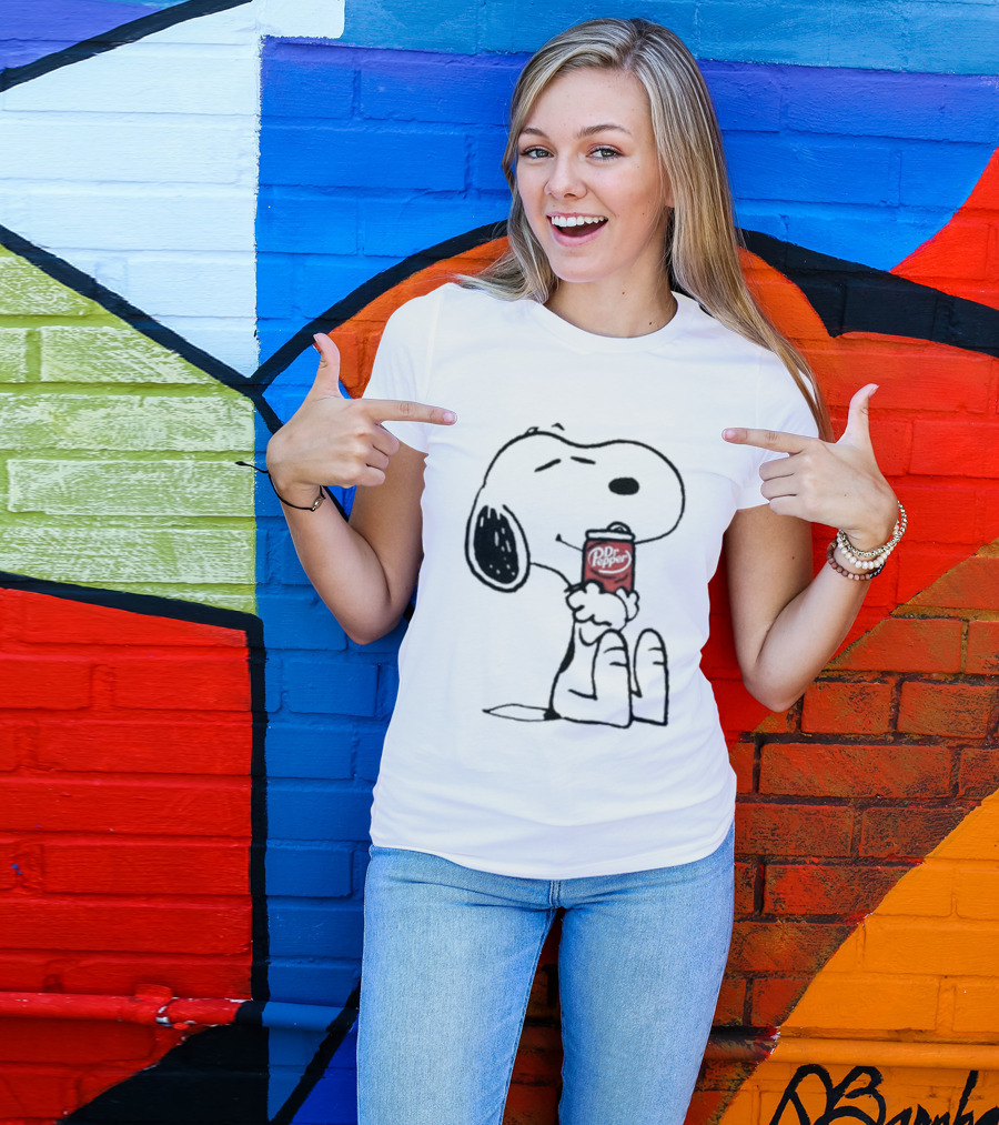 Snoopy Hugging Dr Pepper Can T-Shirt