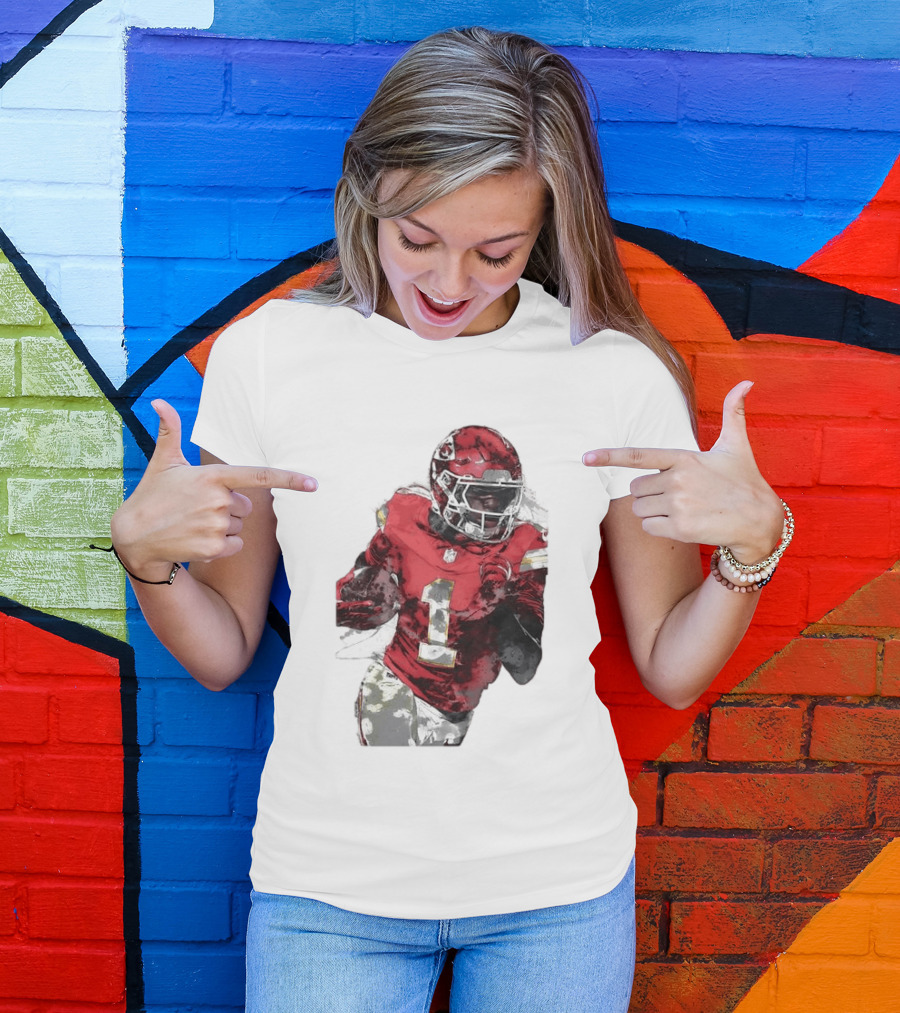 Kansas City Chiefs Xavier Worthy Football Player Number One T-Shirt