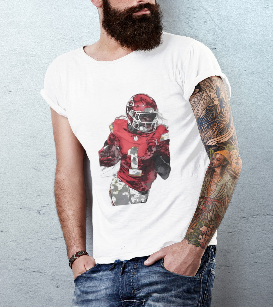 Kansas City Chiefs Xavier Worthy Football Player Number One T-Shirt