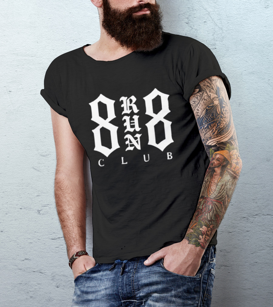 8 Run 8 Club Athletic Fitness Running T-Shirt