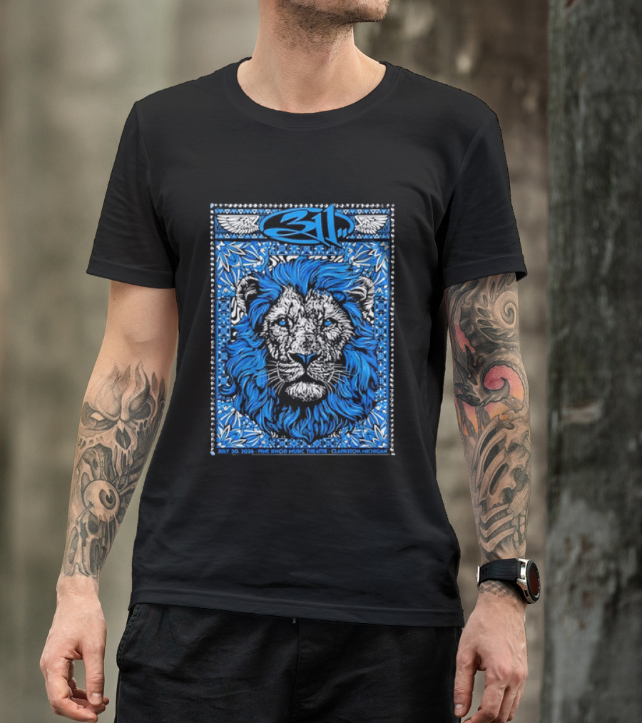 311 Live At Pine Knob Music Theatre July 30 2026 Lion Artwork Clarkson Michigan T-Shirt