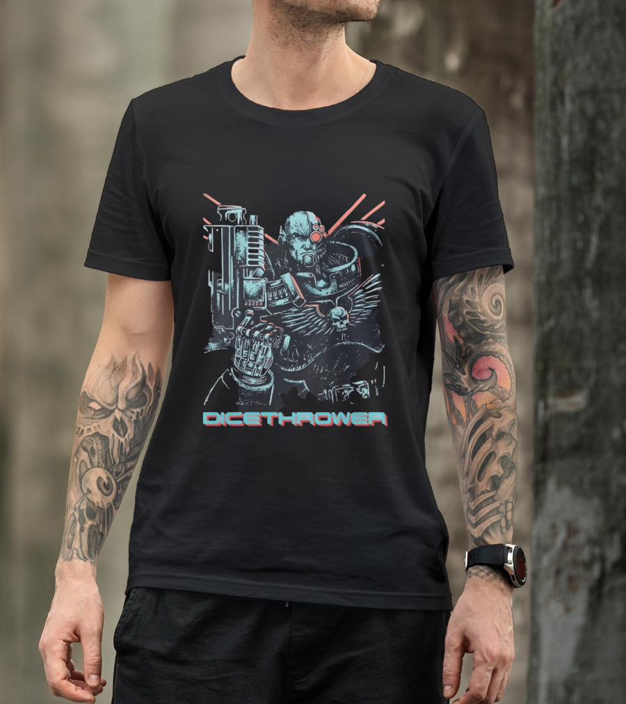 Iron Hand Space Marine Dicethrower With Bolter T-Shirt
