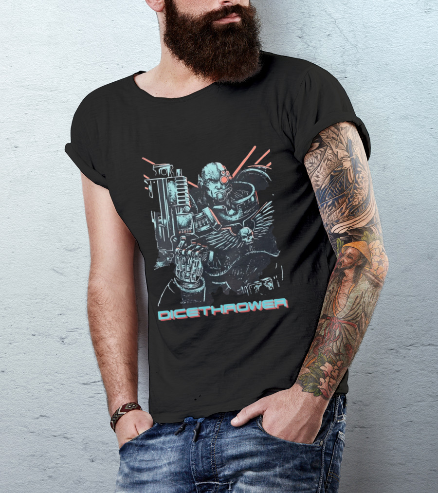 Iron Hand Space Marine Dicethrower With Bolter T-Shirt