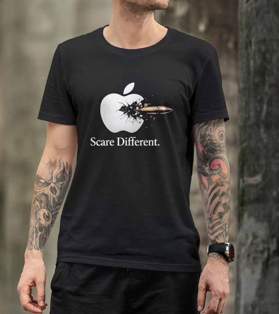 Scare Different Apple Bullet Hole Explosion T-Shirt