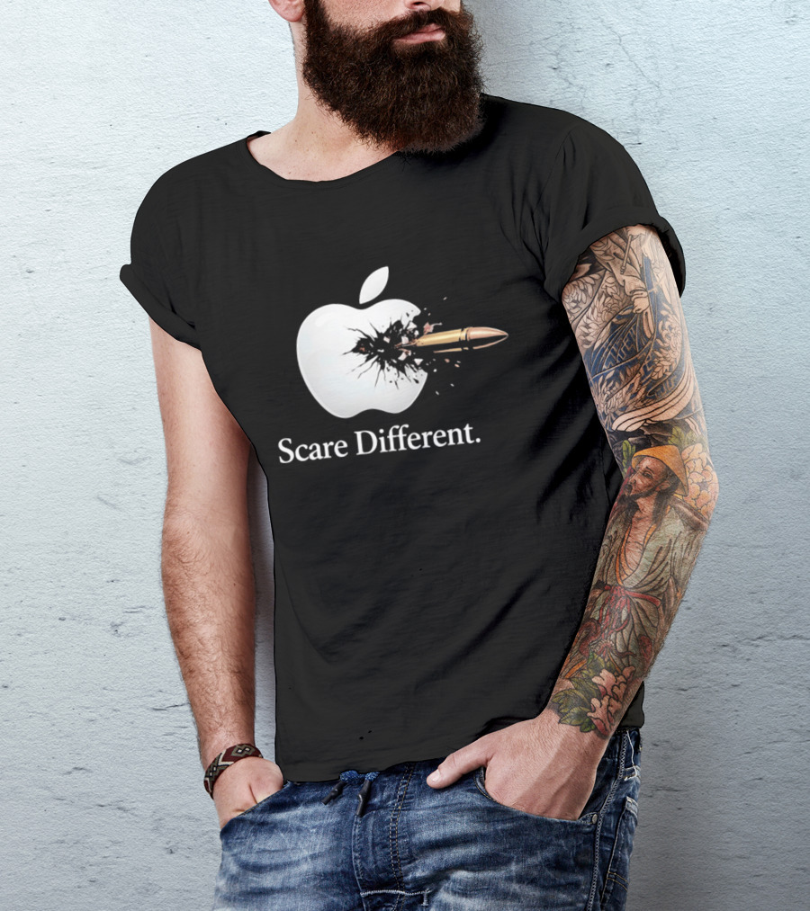 Scare Different Apple Bullet Hole Explosion T-Shirt