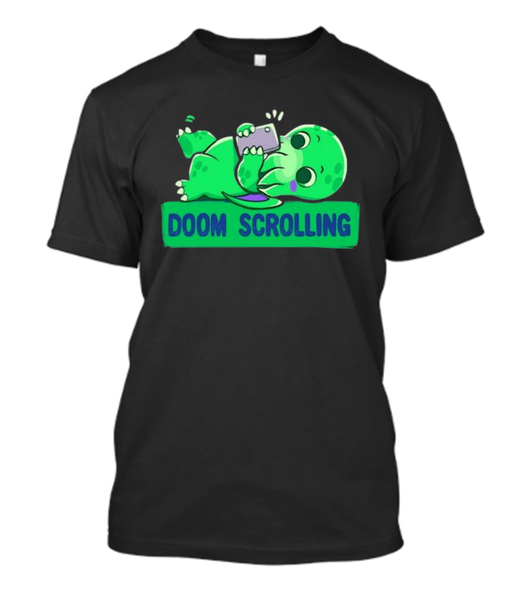 Doom Scrolling Cthulhu Lovecraft Monster With Smartphone T-Shirt
