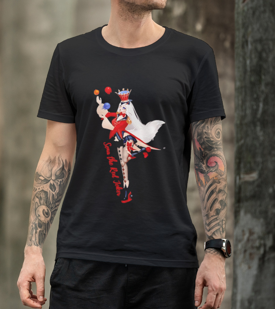 Sena The Red Joker Anime Jester Character With Crown And Juggling Balls T-Shirt