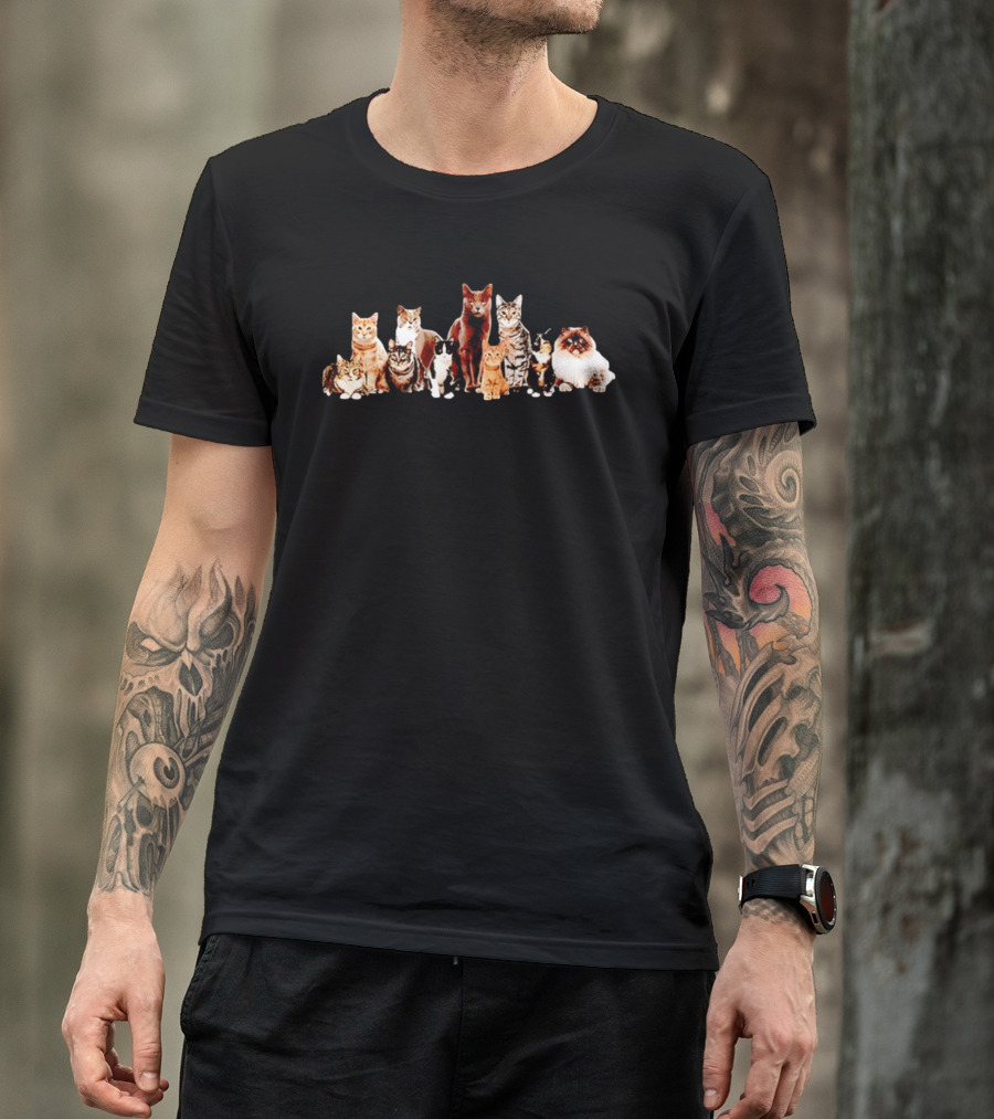 Diverse Feline Kittens Group Cat Lover T-Shirt