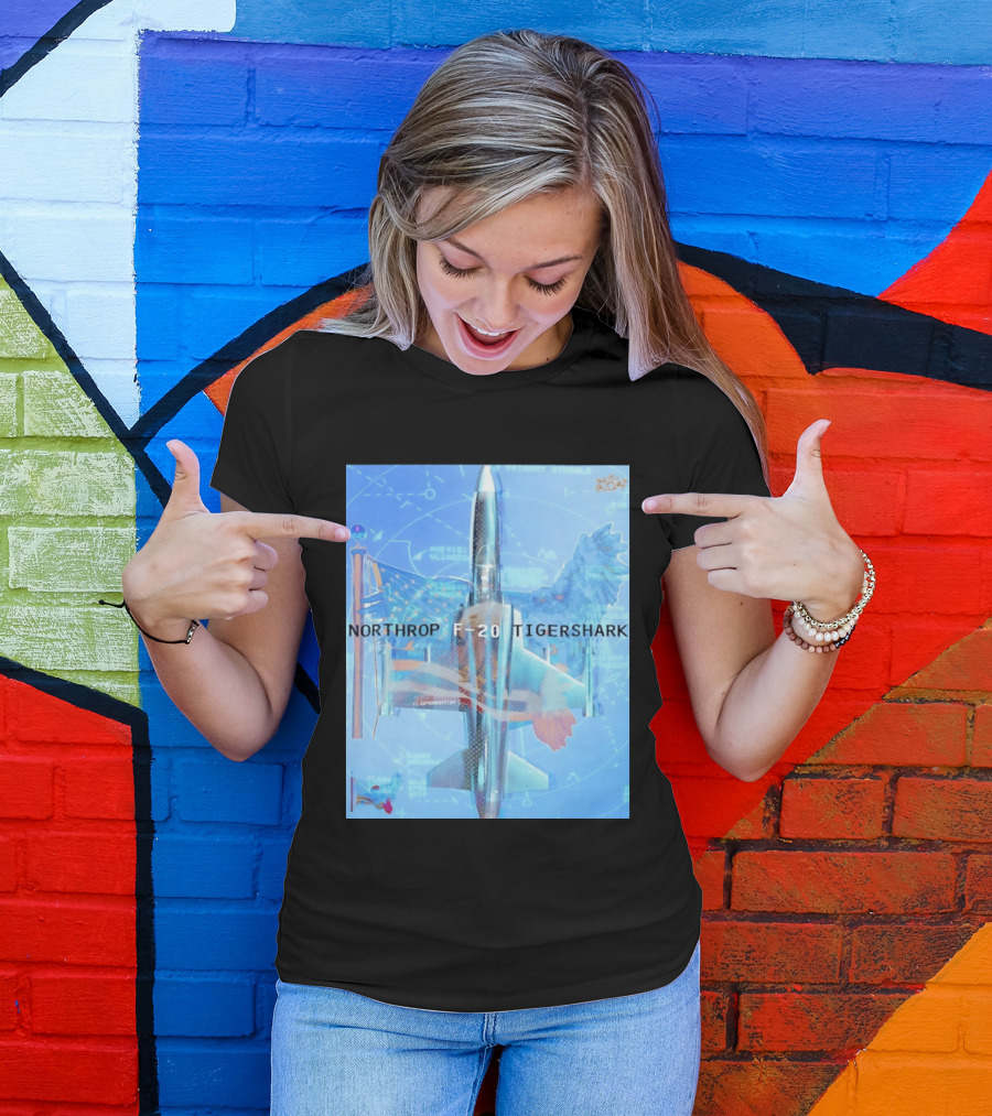 Northrop F 20 Tigershark Fighter Jet Aviation Digital Art And Aerospace T-Shirt