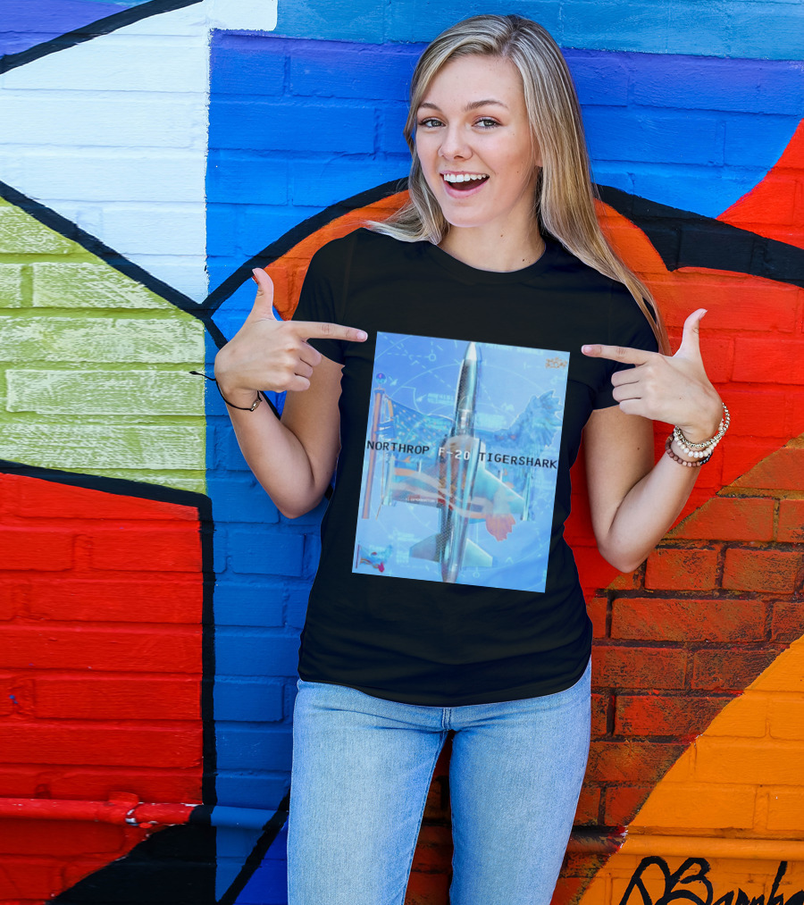 Northrop F 20 Tigershark Fighter Jet Aviation Digital Art And Aerospace T-Shirt