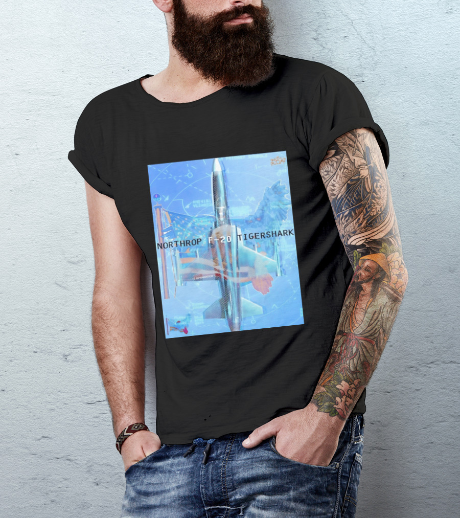 Northrop F 20 Tigershark Fighter Jet Aviation Digital Art And Aerospace T-Shirt