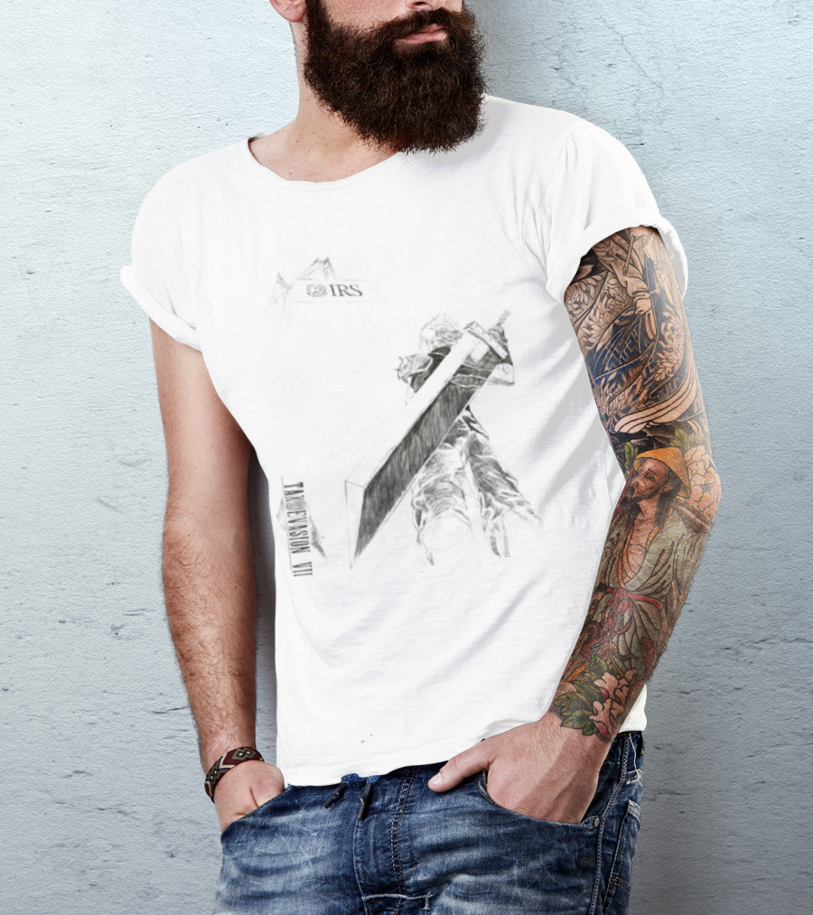 Cloud Strife Final Fantasy VII Tax Evasion IRS T-Shirt