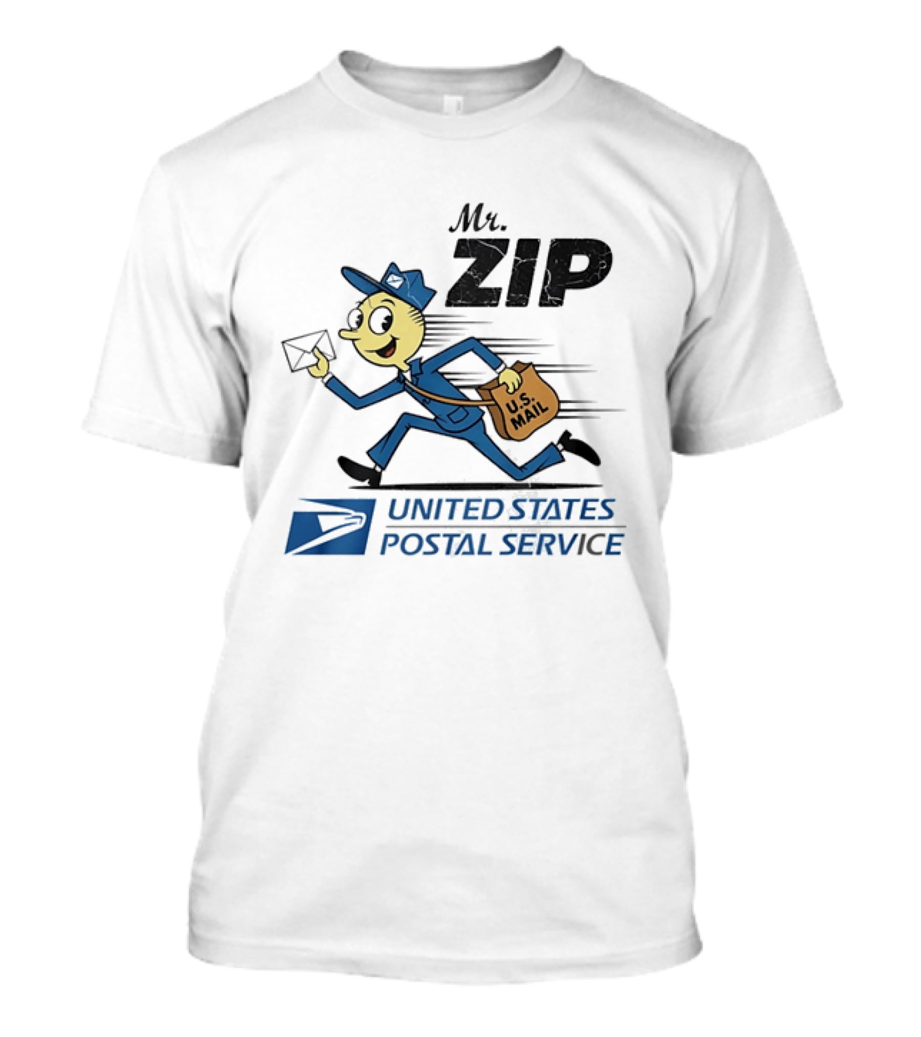Mr ZIP USPS Retro Distressed U.S. Mail Carrier T-Shirt