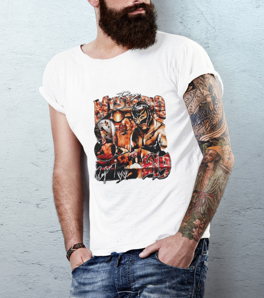 Rey Mysterio 619 WWE Wrestling Mask Signature Action T-Shirt