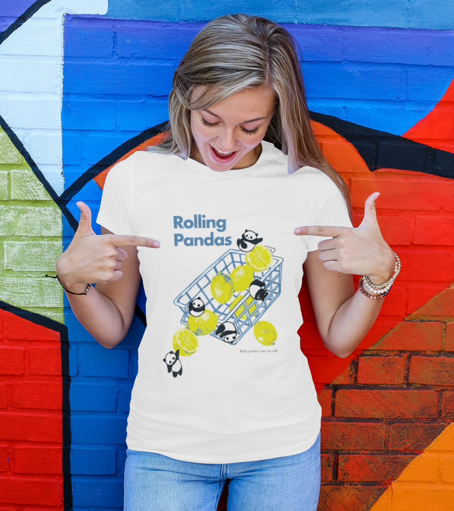 Rolling Pandas Baby Pandas Love Lemons In Basket T-Shirt