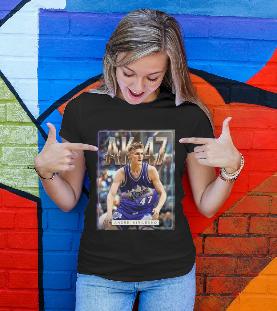 AK 47 Andrei Kirilenko Utah Jazz NBA Basketball Legends T-Shirt