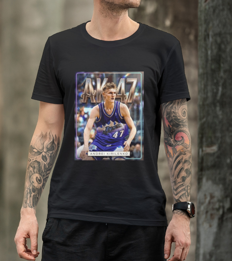 AK 47 Andrei Kirilenko Utah Jazz NBA Basketball Legends T-Shirt