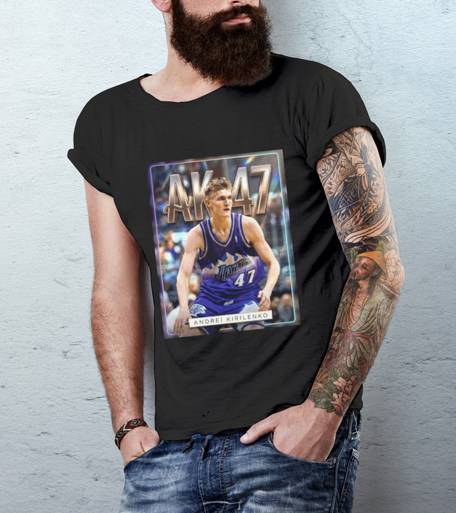 AK 47 Andrei Kirilenko Utah Jazz NBA Basketball Legends T-Shirt