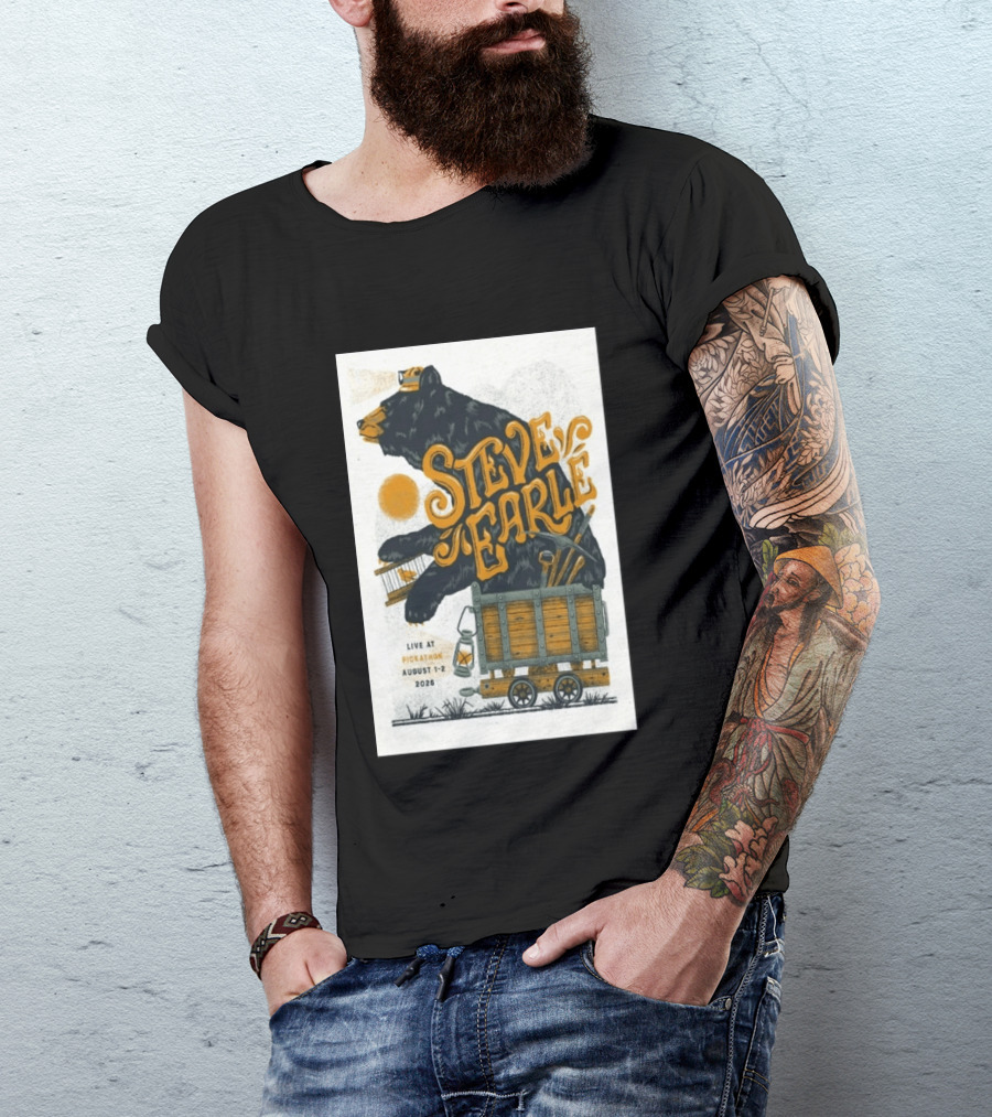 Steve Earle Pickathon Live August 1 2 2026 Event Bear T-Shirt