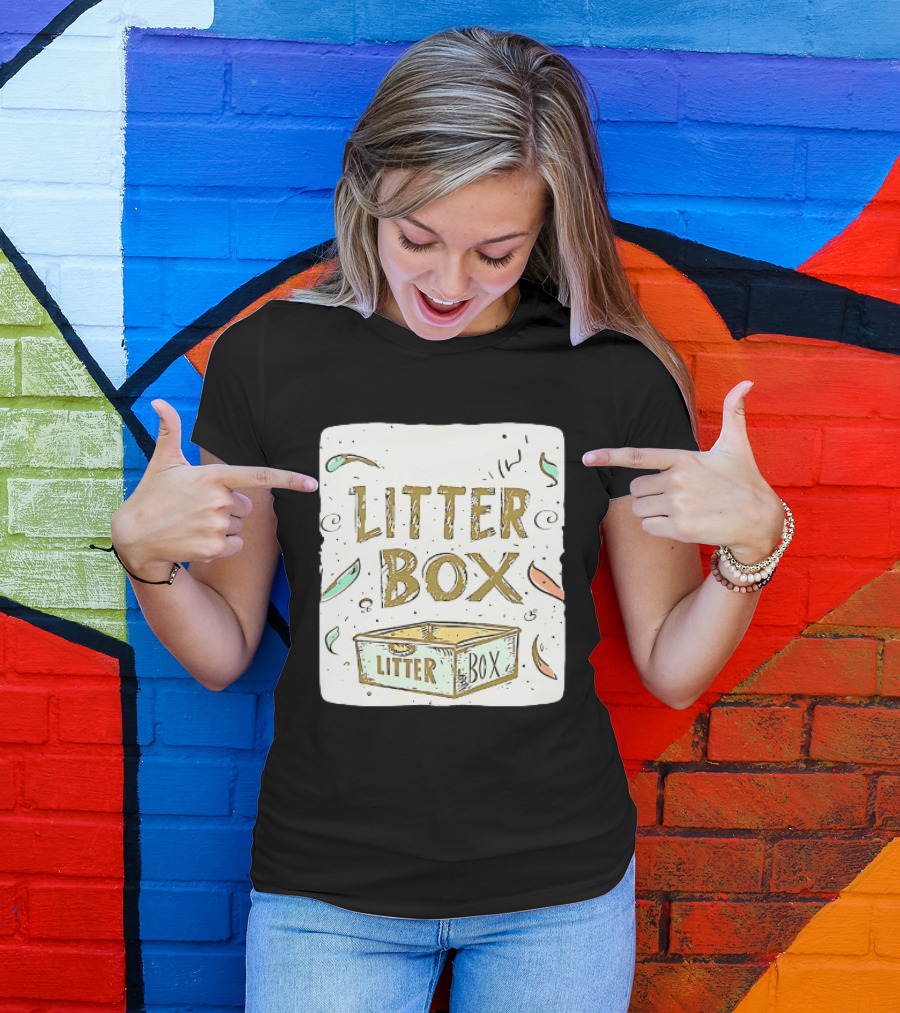 Litter Box Cat Pet Kitten Animal Fun Artwork With Litter Box T-Shirt
