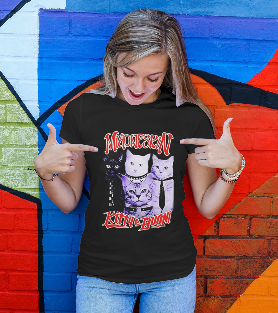 Miaoneskin Kitty E Buoni Maneskin Cats Band T-Shirt