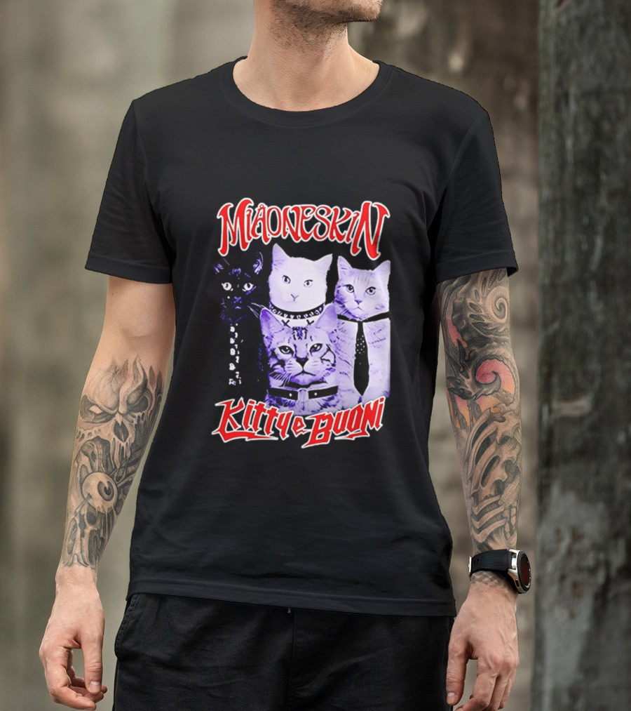 Miaoneskin Kitty E Buoni Maneskin Cats Band T-Shirt