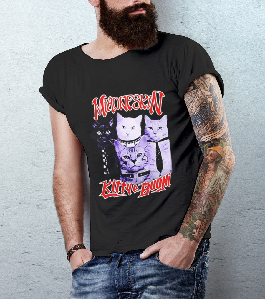 Miaoneskin Kitty E Buoni Maneskin Cats Band T-Shirt
