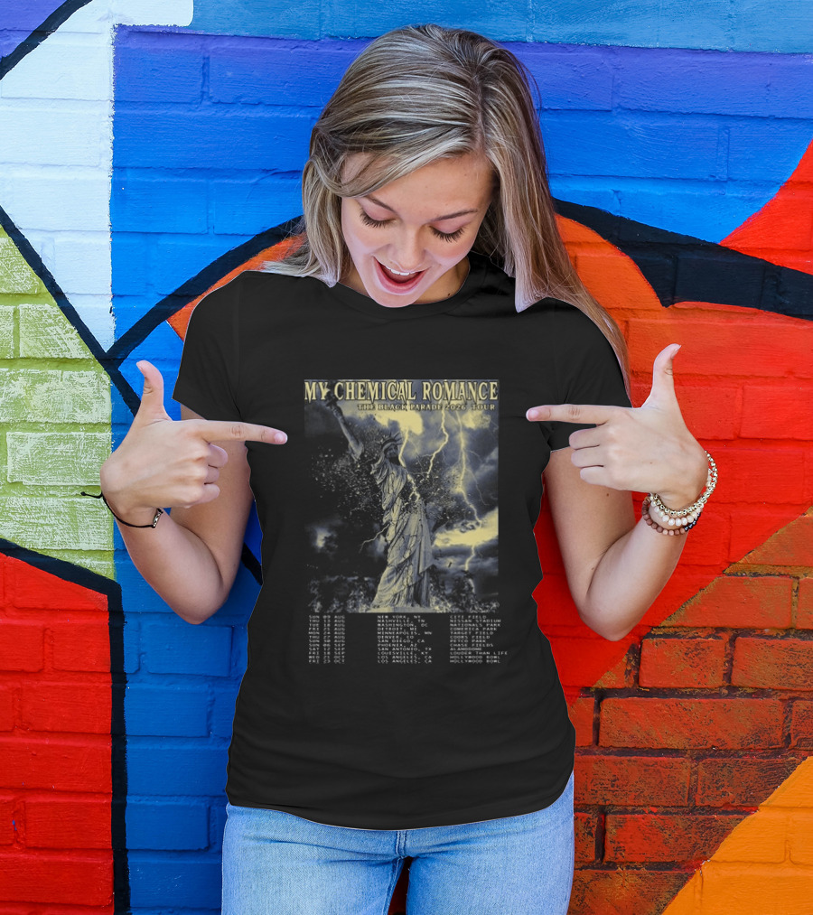My Chemical Romance The Black Parade 2026 Tour Statue Of Liberty Concert Dates T-Shirt